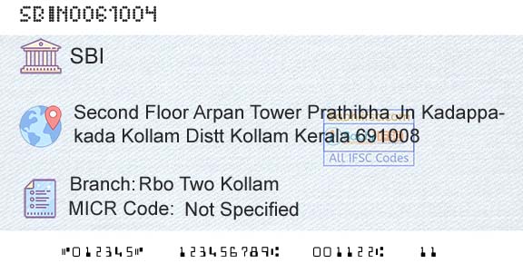 State Bank Of India Rbo Two KollamBranch 