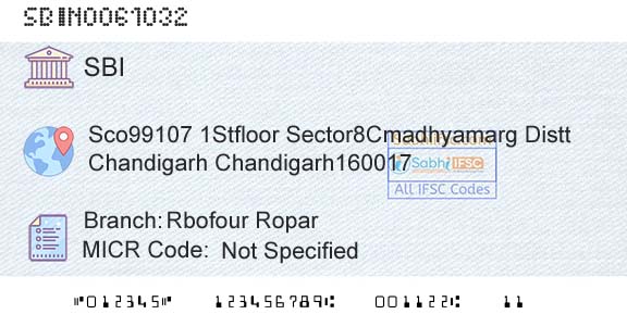 State Bank Of India Rbofour RoparBranch 