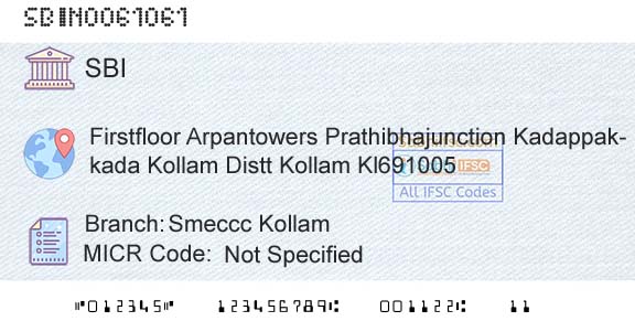 State Bank Of India Smeccc KollamBranch 