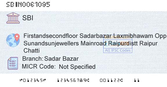 State Bank Of India Sadar BazarBranch 