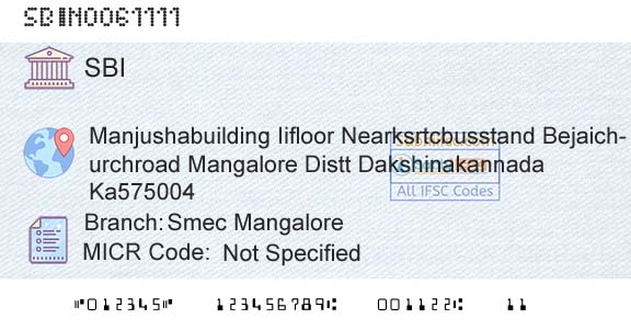 State Bank Of India Smec MangaloreBranch 
