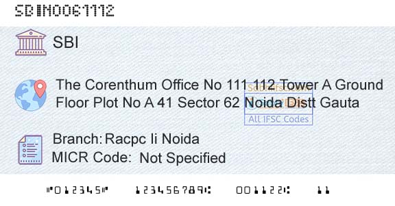State Bank Of India Racpc Ii NoidaBranch 