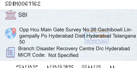 State Bank Of India Disaster Recovery Centre Drc HyderabadBranch 