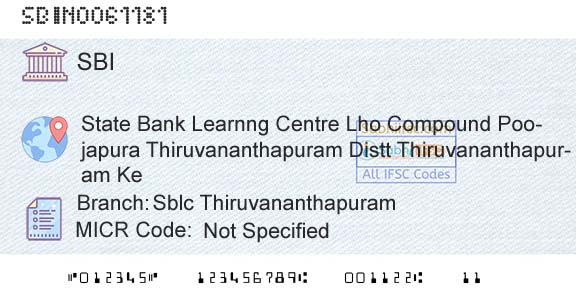 State Bank Of India Sblc ThiruvananthapuramBranch 