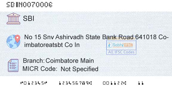 State Bank Of India Coimbatore MainBranch 