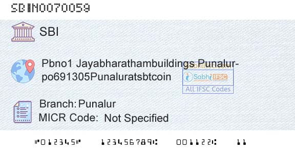 State Bank Of India PunalurBranch 