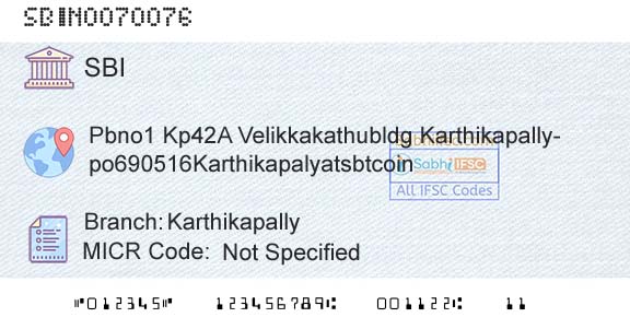 State Bank Of India KarthikapallyBranch 