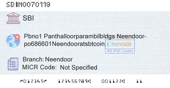 State Bank Of India NeendoorBranch 