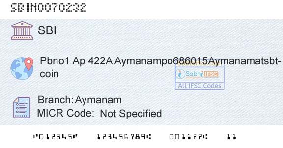 State Bank Of India AymanamBranch 