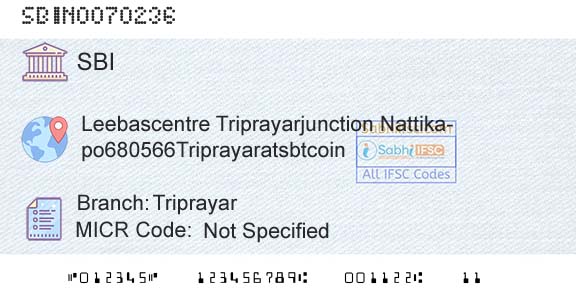 State Bank Of India TriprayarBranch 