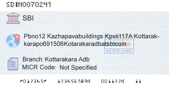 State Bank Of India Kottarakara AdbBranch 