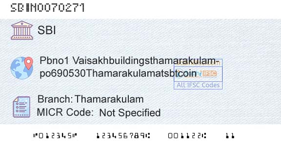 State Bank Of India ThamarakulamBranch 