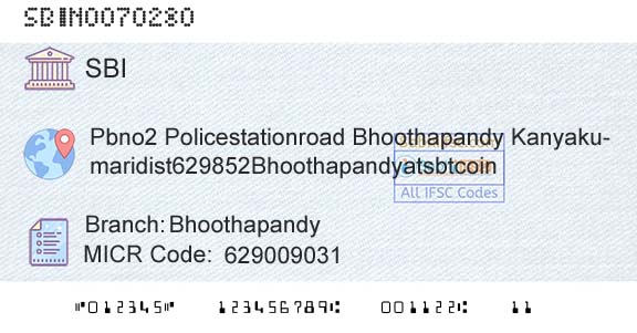 State Bank Of India BhoothapandyBranch 