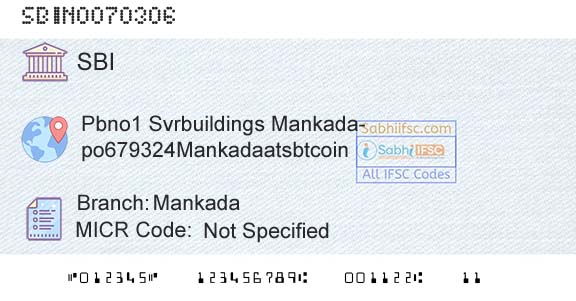 State Bank Of India MankadaBranch 