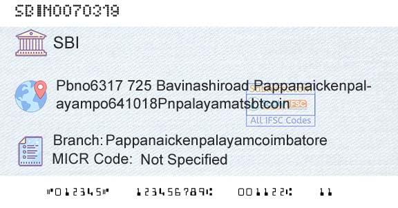 State Bank Of India PappanaickenpalayamcoimbatoreBranch 