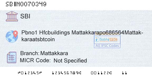 State Bank Of India MattakkaraBranch 