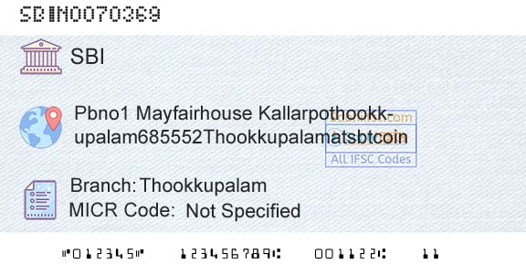 State Bank Of India ThookkupalamBranch 