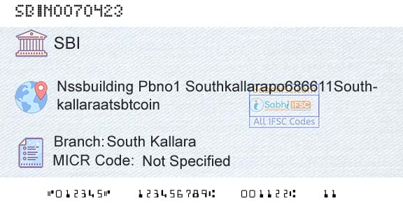State Bank Of India South KallaraBranch 