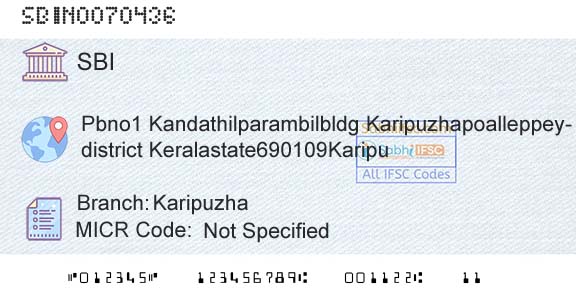 State Bank Of India KaripuzhaBranch 