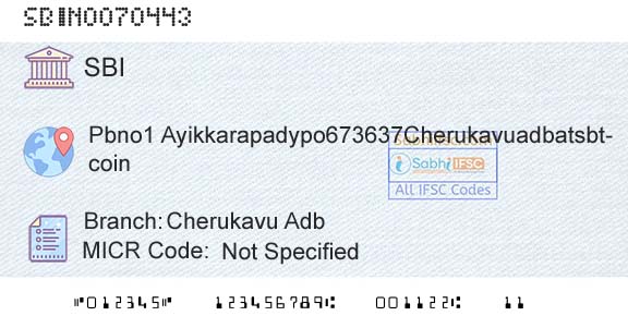 State Bank Of India Cherukavu AdbBranch 