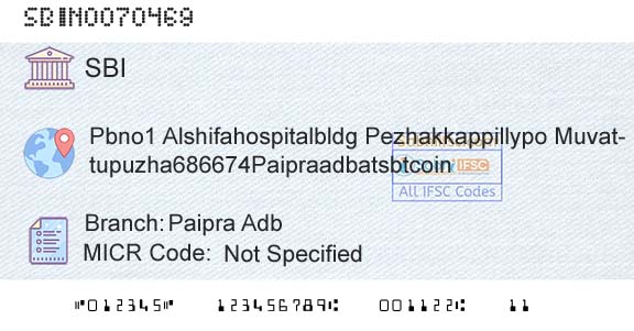 State Bank Of India Paipra AdbBranch 