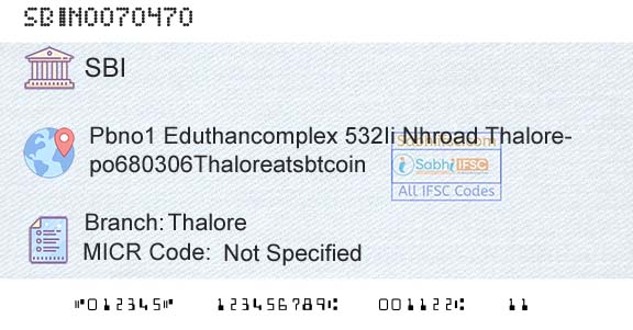 State Bank Of India ThaloreBranch 