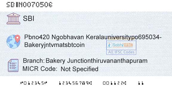 State Bank Of India Bakery JunctionthiruvananthapuramBranch 