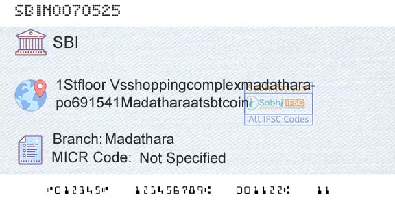 State Bank Of India MadatharaBranch 
