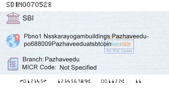 State Bank Of India PazhaveeduBranch 