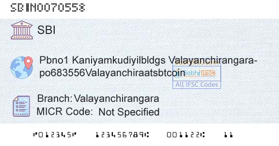 State Bank Of India ValayanchirangaraBranch 