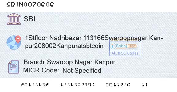 State Bank Of India Swaroop Nagar KanpurBranch 