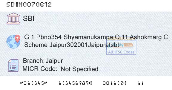State Bank Of India JaipurBranch 