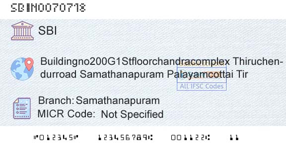 State Bank Of India SamathanapuramBranch 