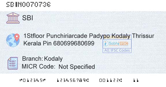 State Bank Of India KodalyBranch 
