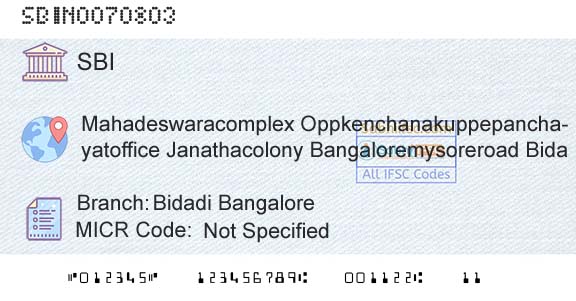 State Bank Of India Bidadi BangaloreBranch 