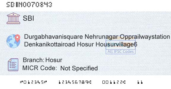 State Bank Of India HosurBranch 