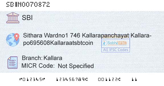 State Bank Of India KallaraBranch 