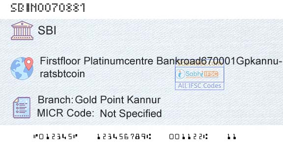 State Bank Of India Gold Point KannurBranch 