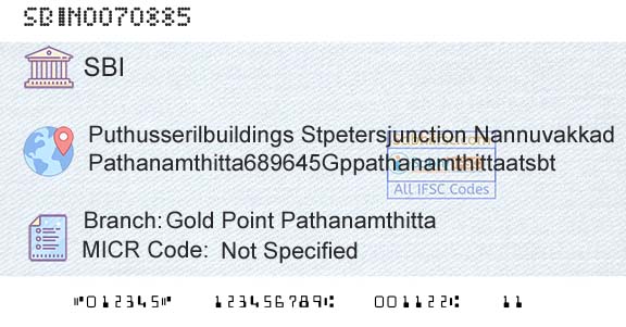 State Bank Of India Gold Point PathanamthittaBranch 