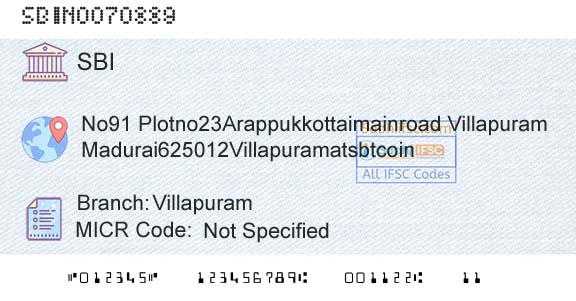 State Bank Of India VillapuramBranch 
