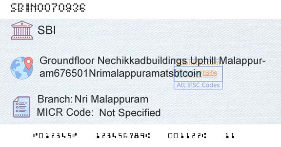 State Bank Of India Nri MalappuramBranch 