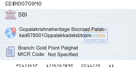 State Bank Of India Gold Point PalghatBranch 