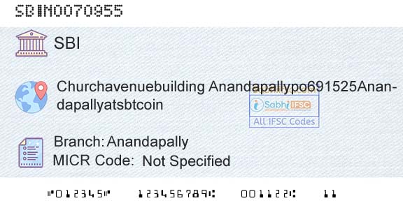 State Bank Of India AnandapallyBranch 