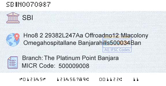 State Bank Of India The Platinum Point BanjaraBranch 