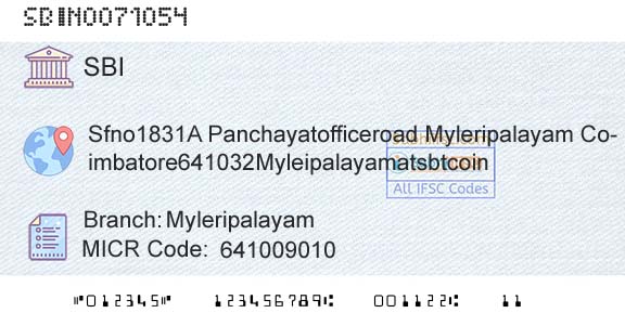 State Bank Of India MyleripalayamBranch 