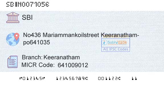 State Bank Of India KeeranathamBranch 