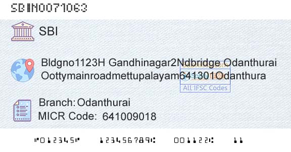 State Bank Of India OdanthuraiBranch 