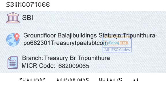State Bank Of India Treasury Br TripunithuraBranch 