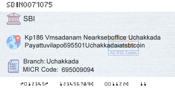 State Bank Of India UchakkadaBranch 