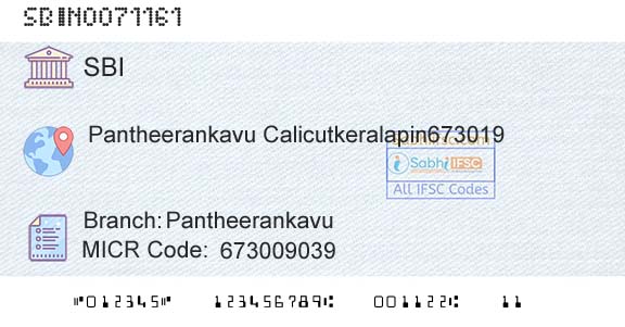 State Bank Of India PantheerankavuBranch 